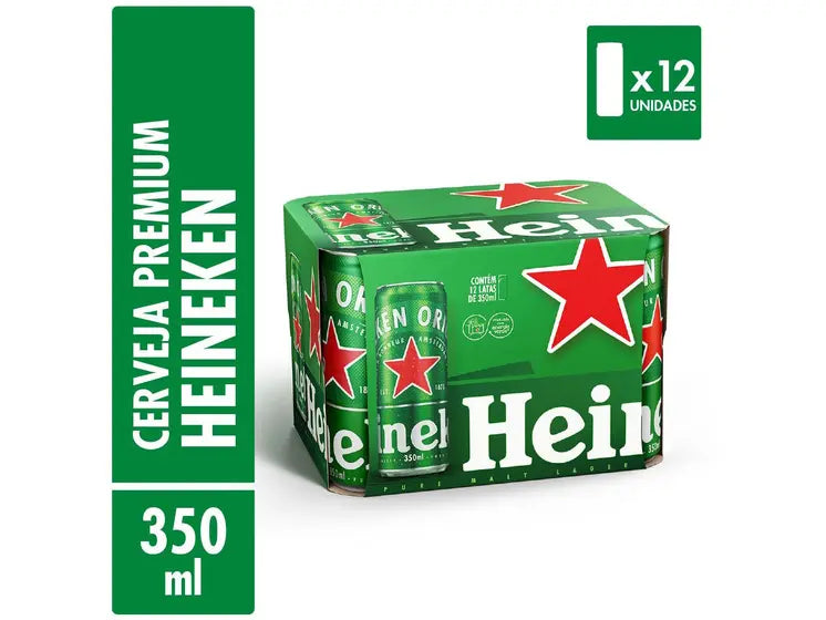 Cerveja Heineken Lata 350ml 72 Unidades - Lager Puro Malte