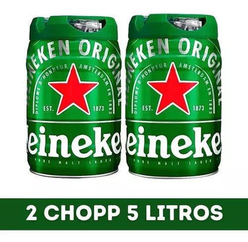 Cerveja Heineken - Kit 02 Barris Chopp Heineken 5 Litros